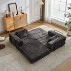 2-Seat Modular Convertible Floor Sofa Bed