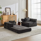 2-Seat Modular Convertible Floor Sofa Bed