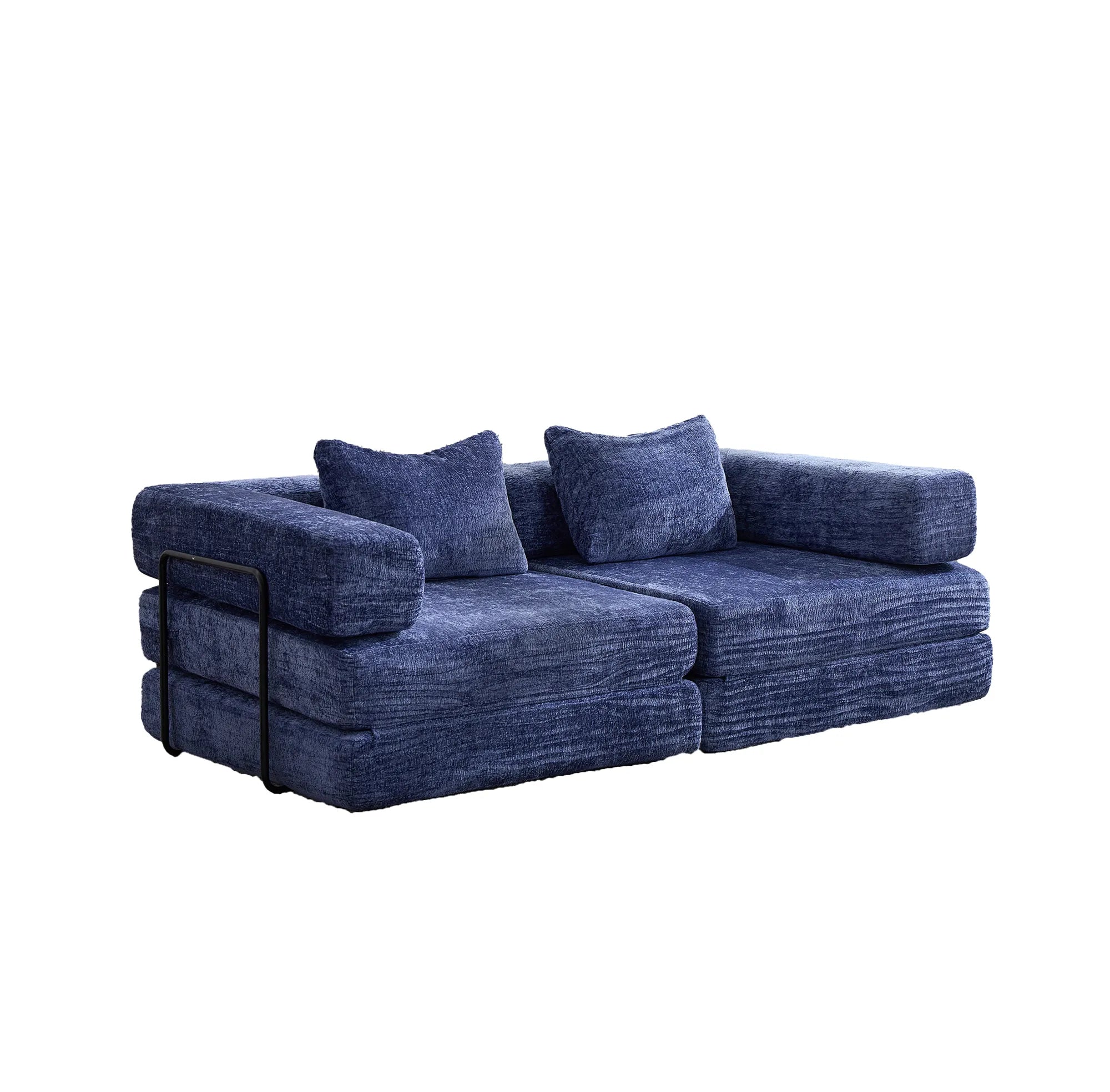 2-Seat Modular Convertible Floor Sofa Bed