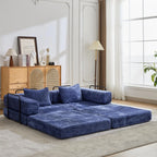 2-Seat Modular Convertible Floor Sofa Bed