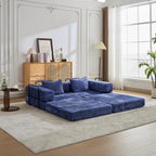 2-Seat Modular Convertible Floor Sofa Bed