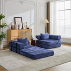 2-Seat Modular Convertible Floor Sofa Bed