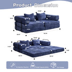 2-Seat Modular Convertible Floor Sofa Bed
