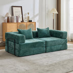 2-Seat Modular Convertible Floor Sofa Bed