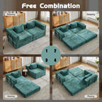 2-Seat Modular Convertible Floor Sofa Bed