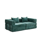 2-Seat Modular Convertible Floor Sofa Bed