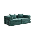 2-Seat Modular Convertible Floor Sofa Bed