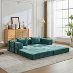 2-Seat Modular Convertible Floor Sofa Bed