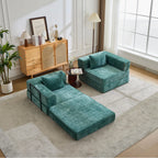 2-Seat Modular Convertible Floor Sofa Bed