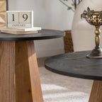 23" Round Wooden Side Table