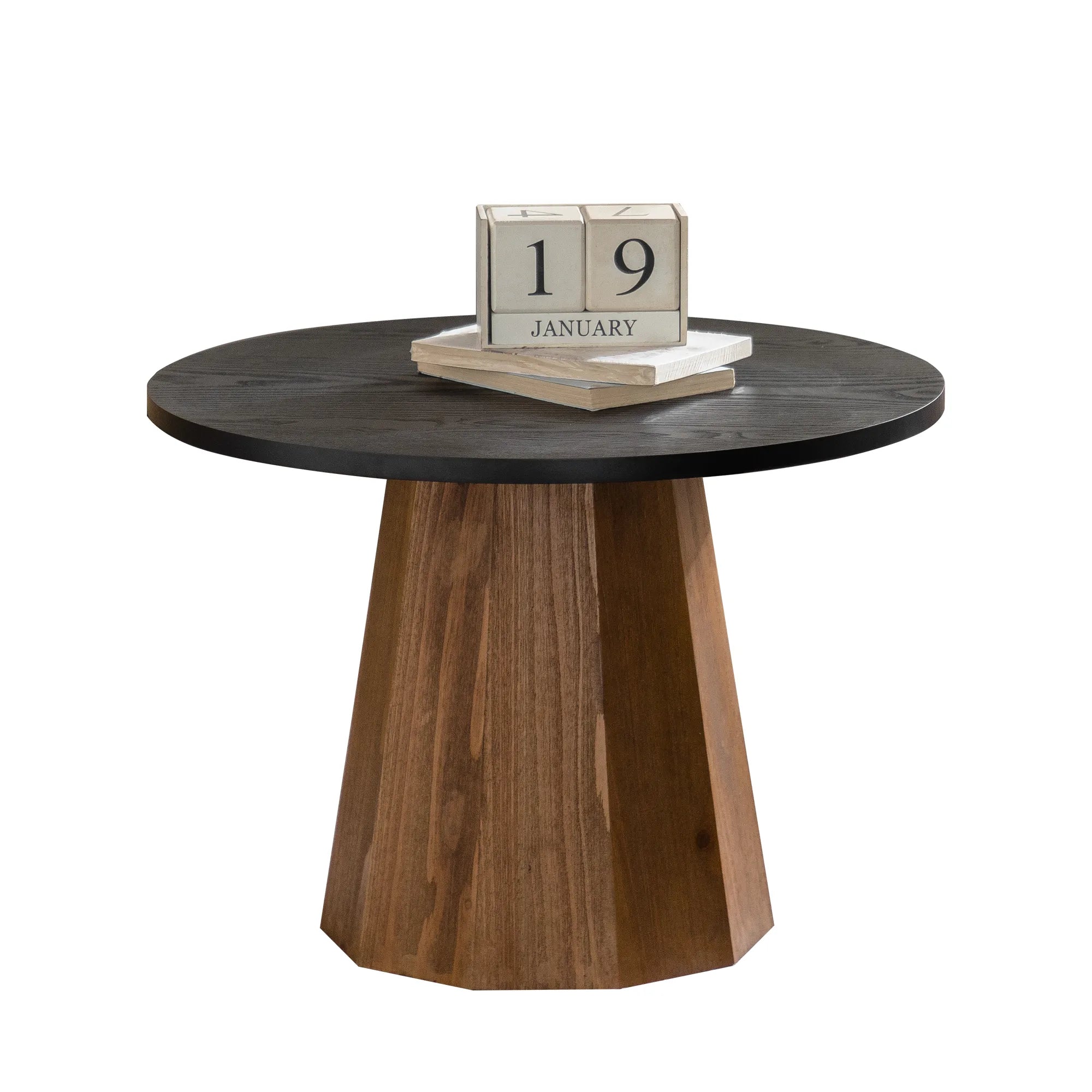 23" Round Wooden Side Table
