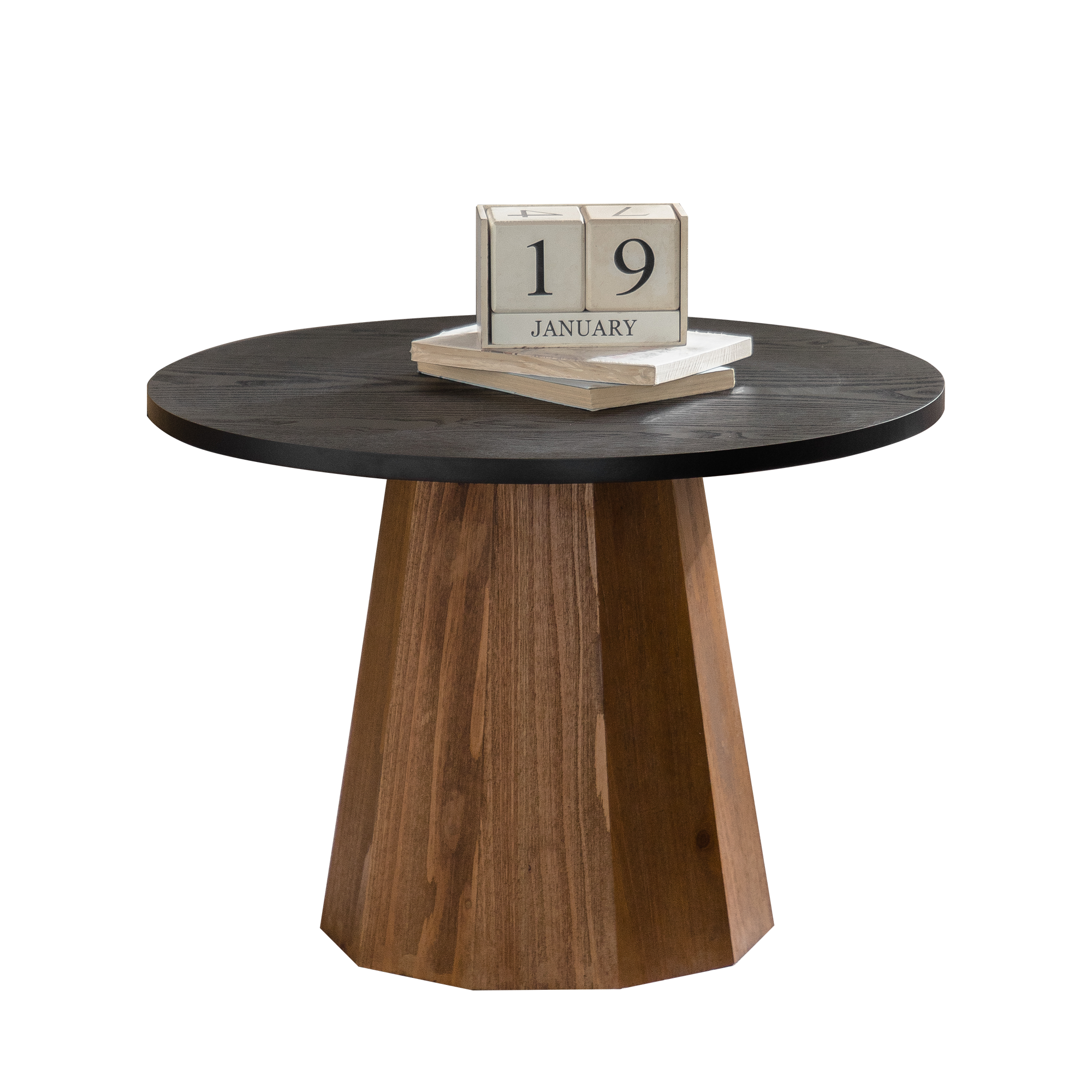 23" Round Wooden Side Table