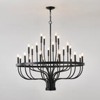 24-Light Farmhouse Black Chandelier