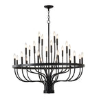 24-Light Farmhouse Black Chandelier