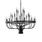 24-Light Farmhouse Black Chandelier