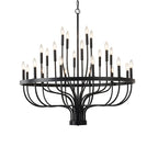 24-Light Farmhouse Black Chandelier