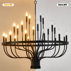 24-Light Farmhouse Black Chandelier