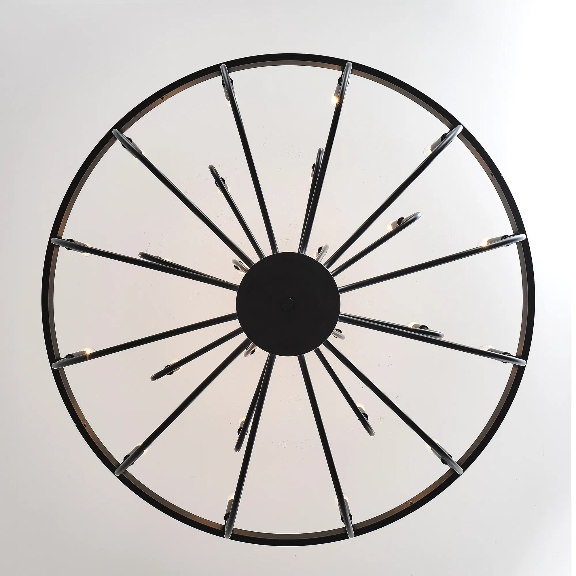 24-Light Farmhouse Black Chandelier