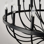 24-Light Farmhouse Black Chandelier