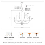 24-Light Farmhouse Black Chandelier