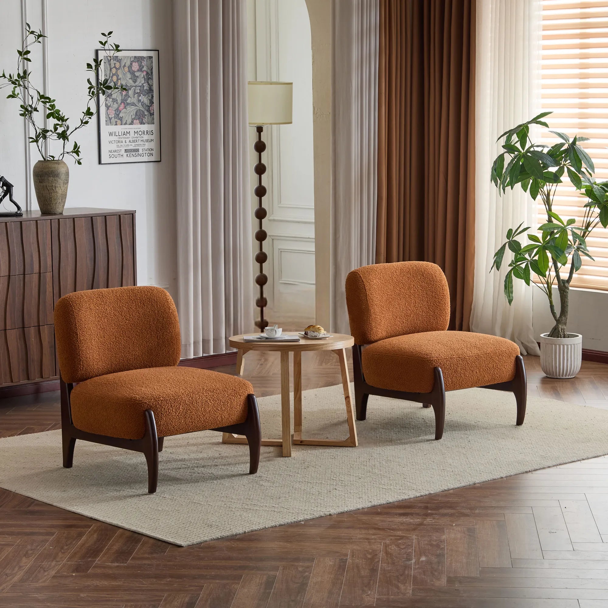 25.5" Modern Soft Boucle Lounge Accent Chair with Solid Wood Frame