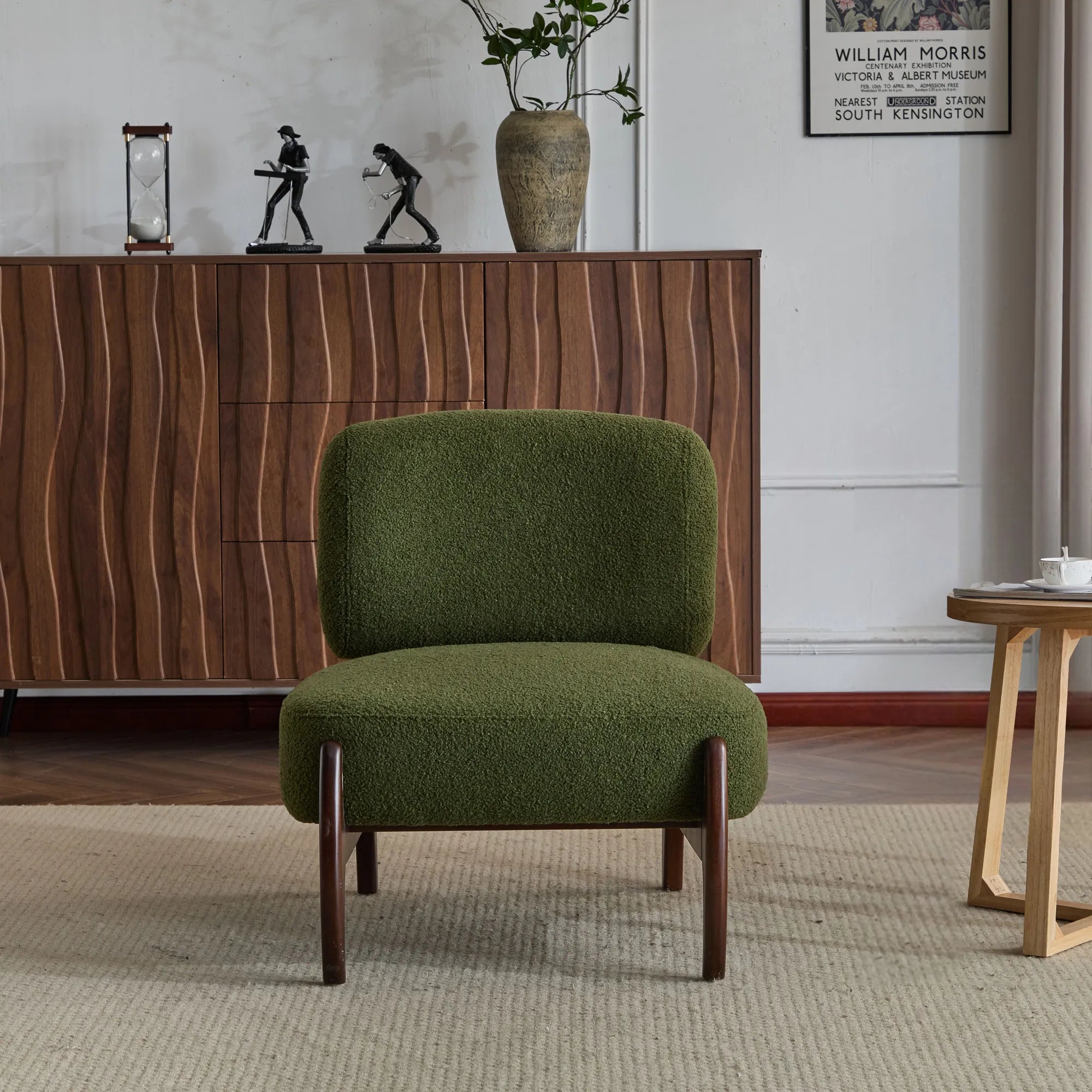 25.5" Modern Soft Boucle Lounge Accent Chair with Solid Wood Frame