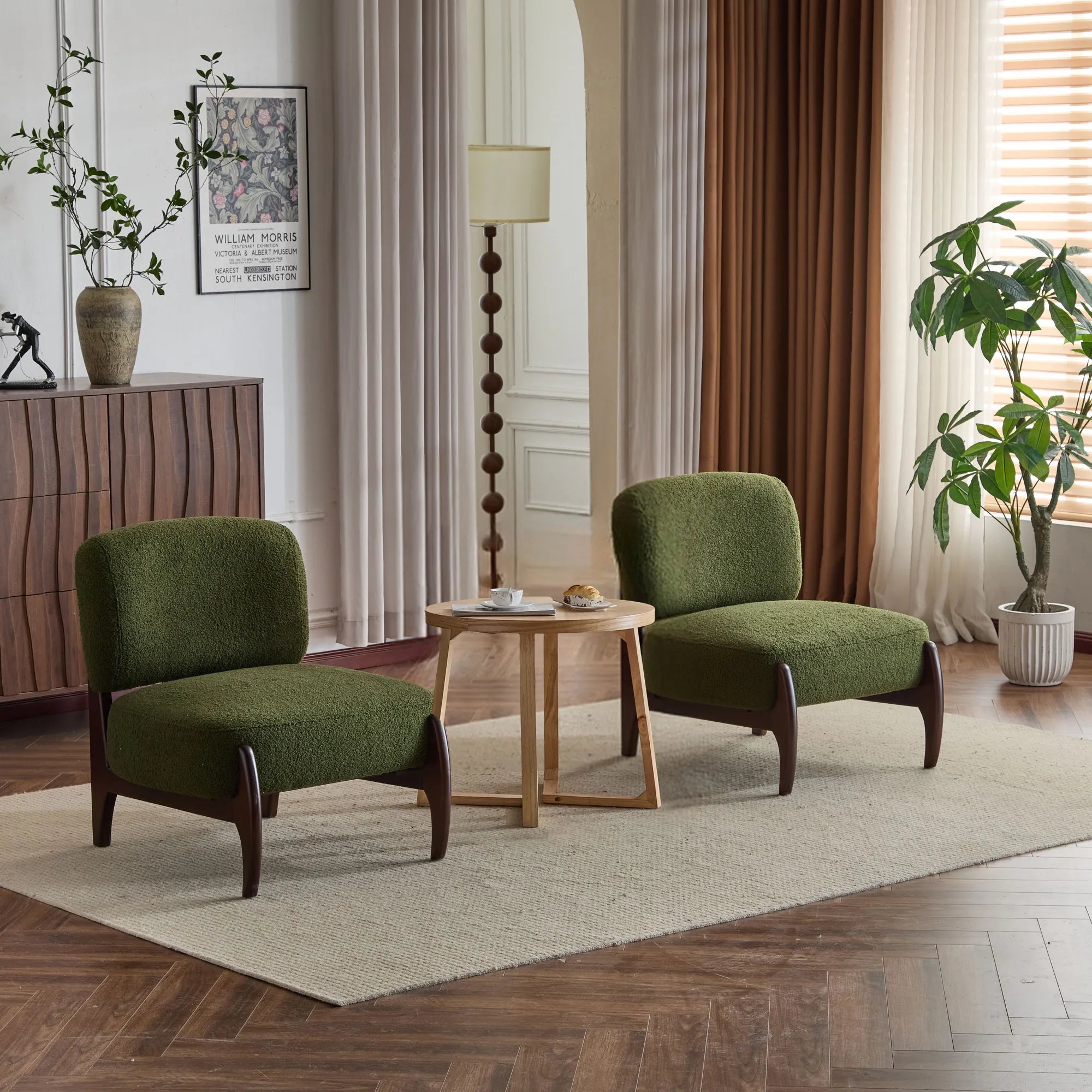 25.5" Modern Soft Boucle Lounge Accent Chair with Solid Wood Frame