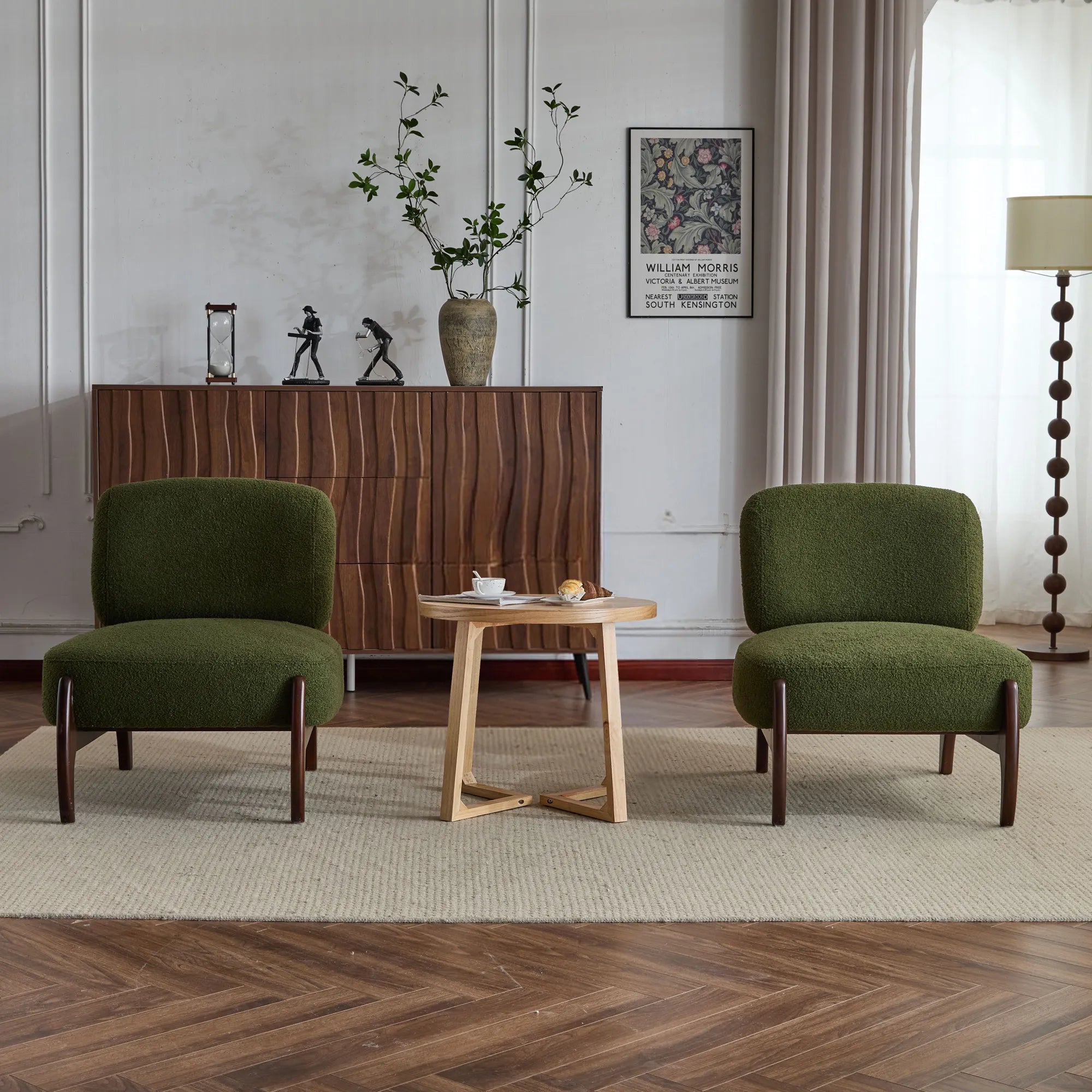 25.5" Modern Soft Boucle Lounge Accent Chair with Solid Wood Frame