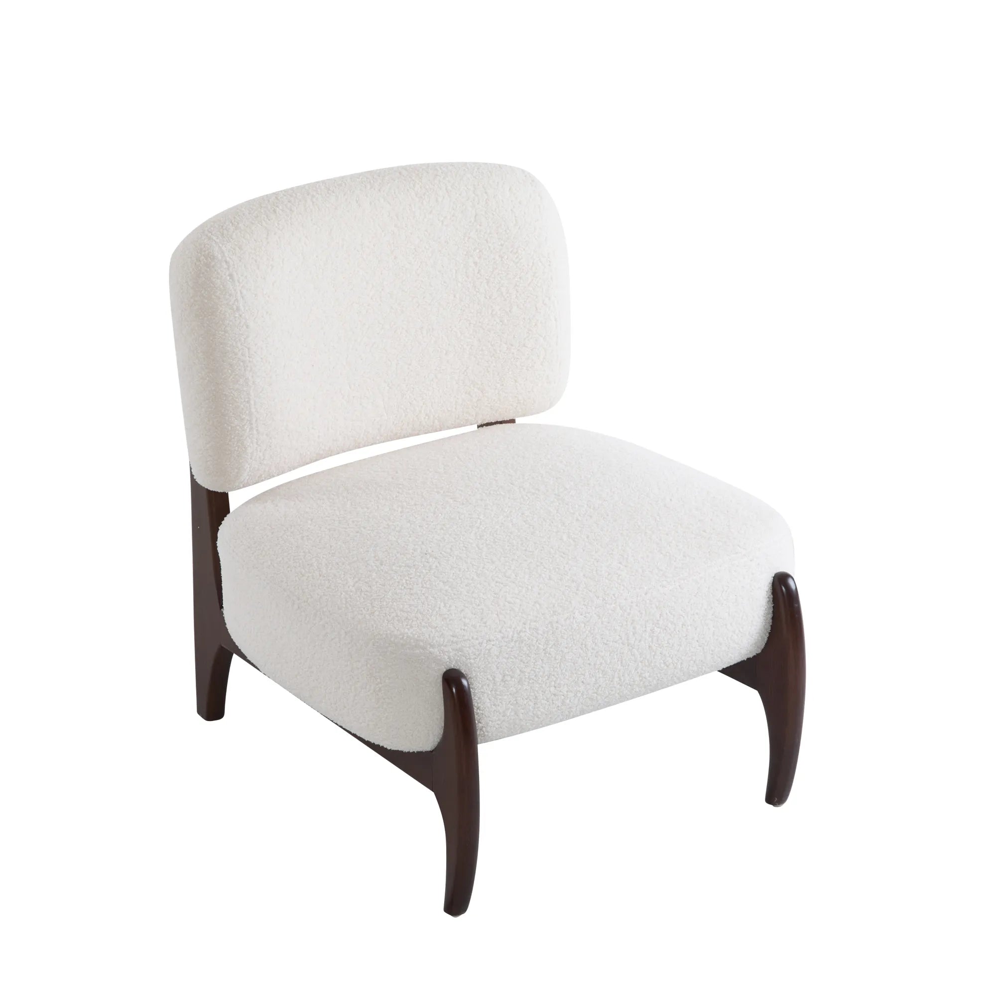 25.5" Modern Soft Boucle Lounge Accent Chair with Solid Wood Frame