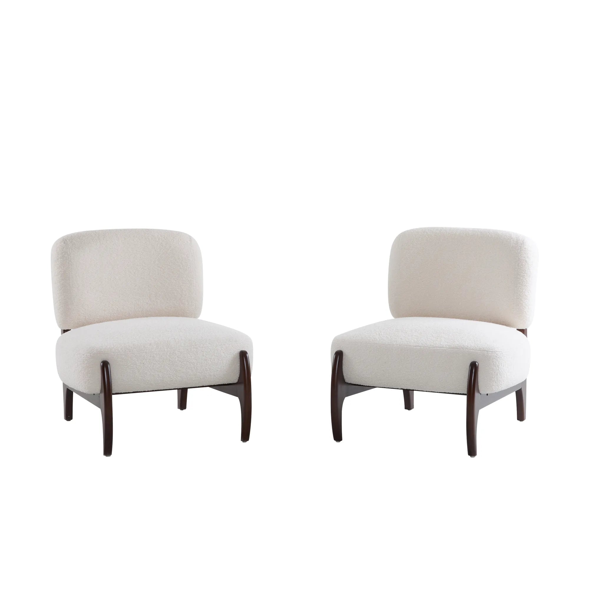 25.5" Modern Soft Boucle Lounge Accent Chair with Solid Wood Frame