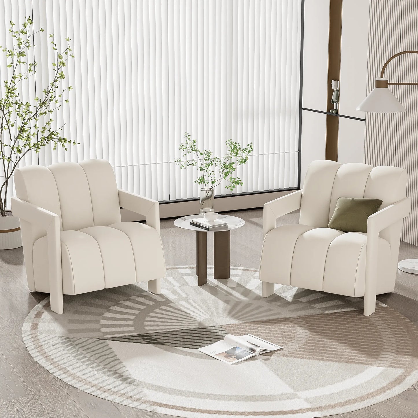 26.3'' Fabric Modern Minimalist Leisure Armchair Accent Chair