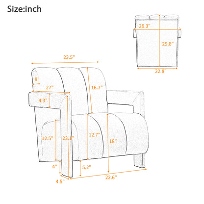 26.3'' Fabric Modern Minimalist Leisure Armchair Accent Chair