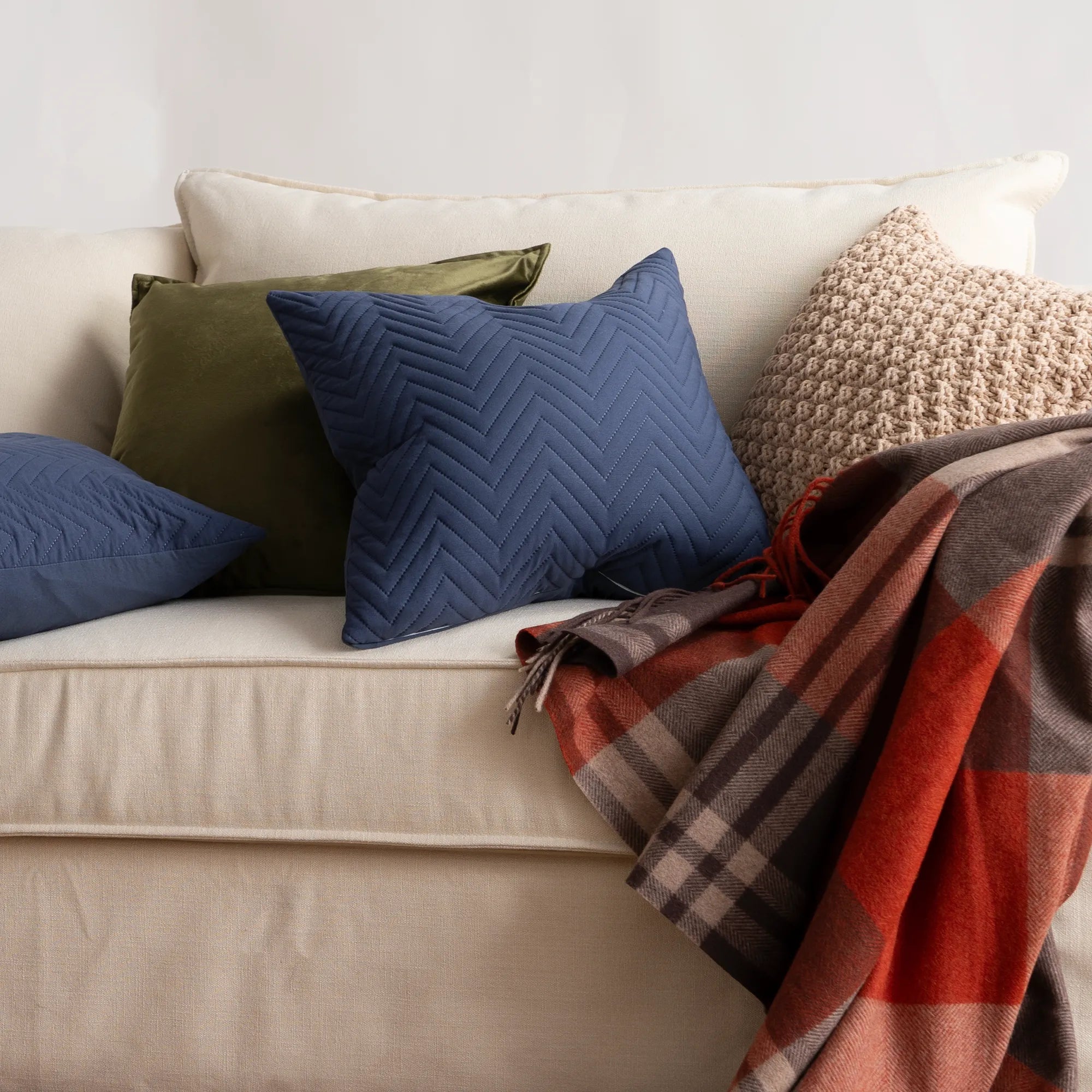 2 Pc Quilted Throw Pillow Cover Set