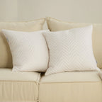 2 Pc Quilted Throw Pillow Cover Set