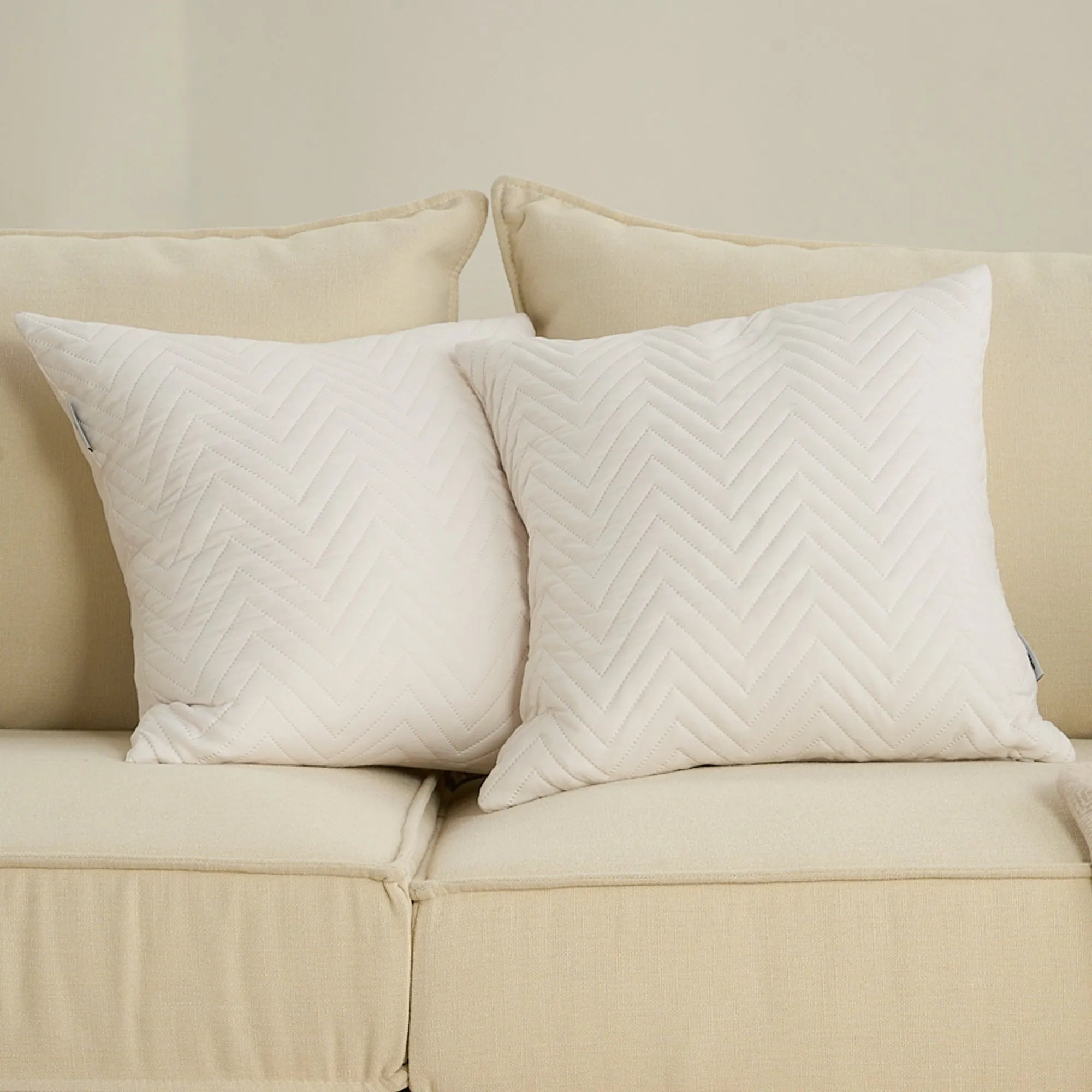 2 Pc Quilted Throw Pillow Cover Set