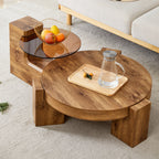 2 Pieces Detachable Modern Coffee Table Side Table Set