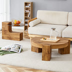 2 Pieces Detachable Modern Coffee Table Side Table Set