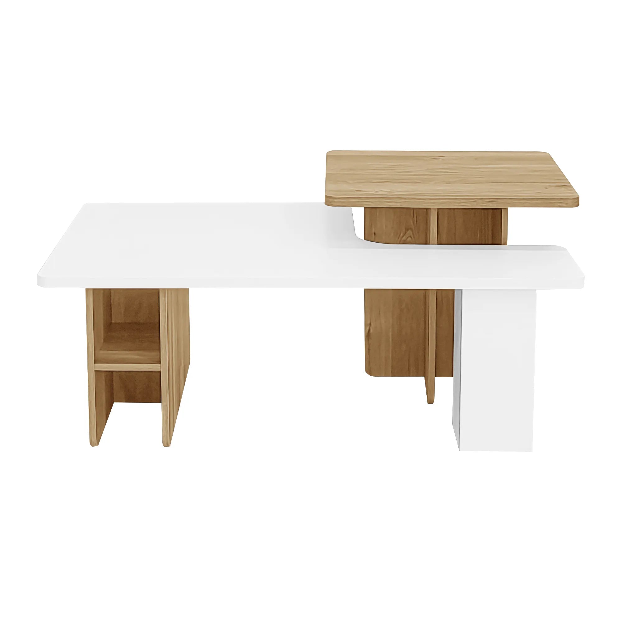 2 Pieces Farmhouse Nesting Coffee Table Set