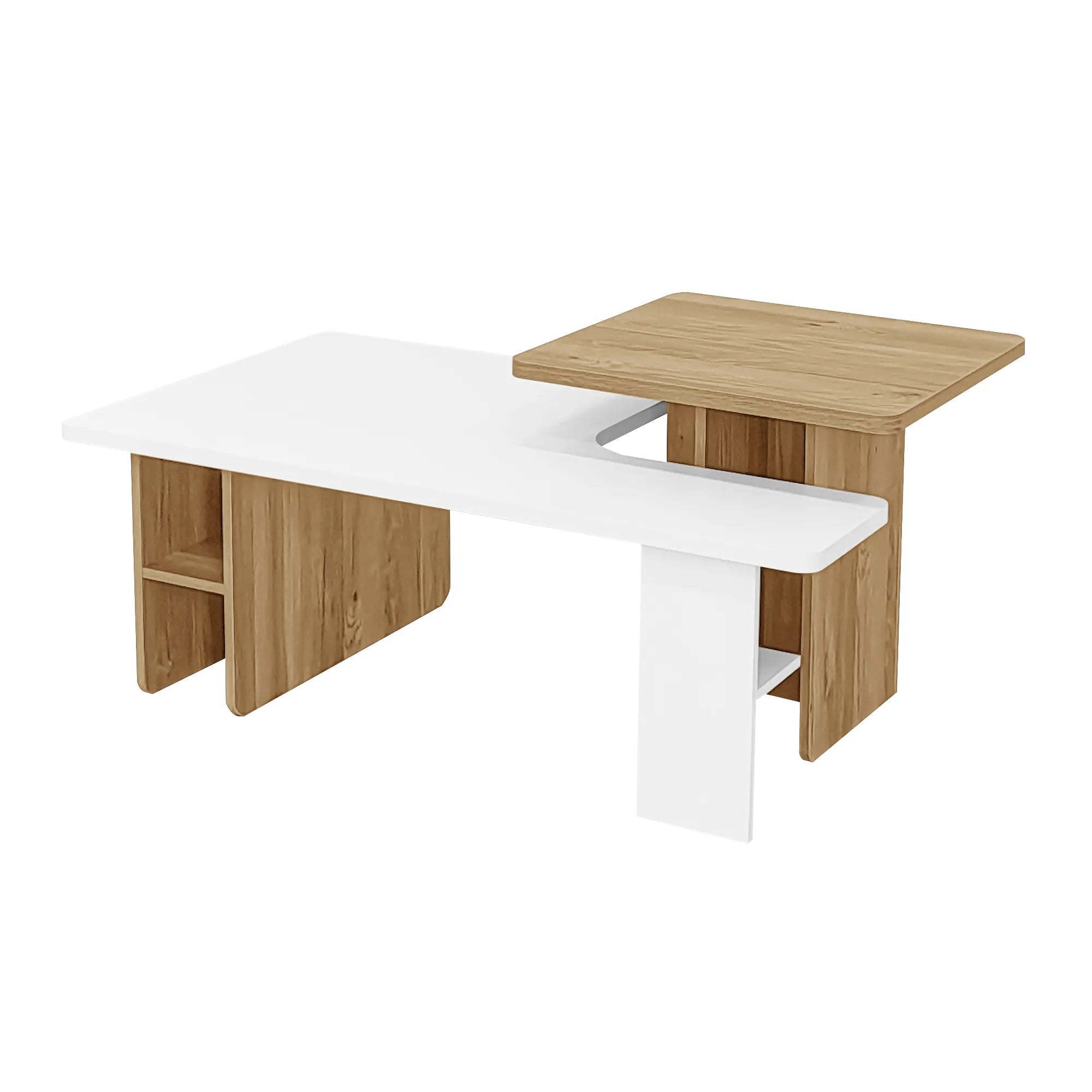 2 Pieces Farmhouse Nesting Coffee Table Set