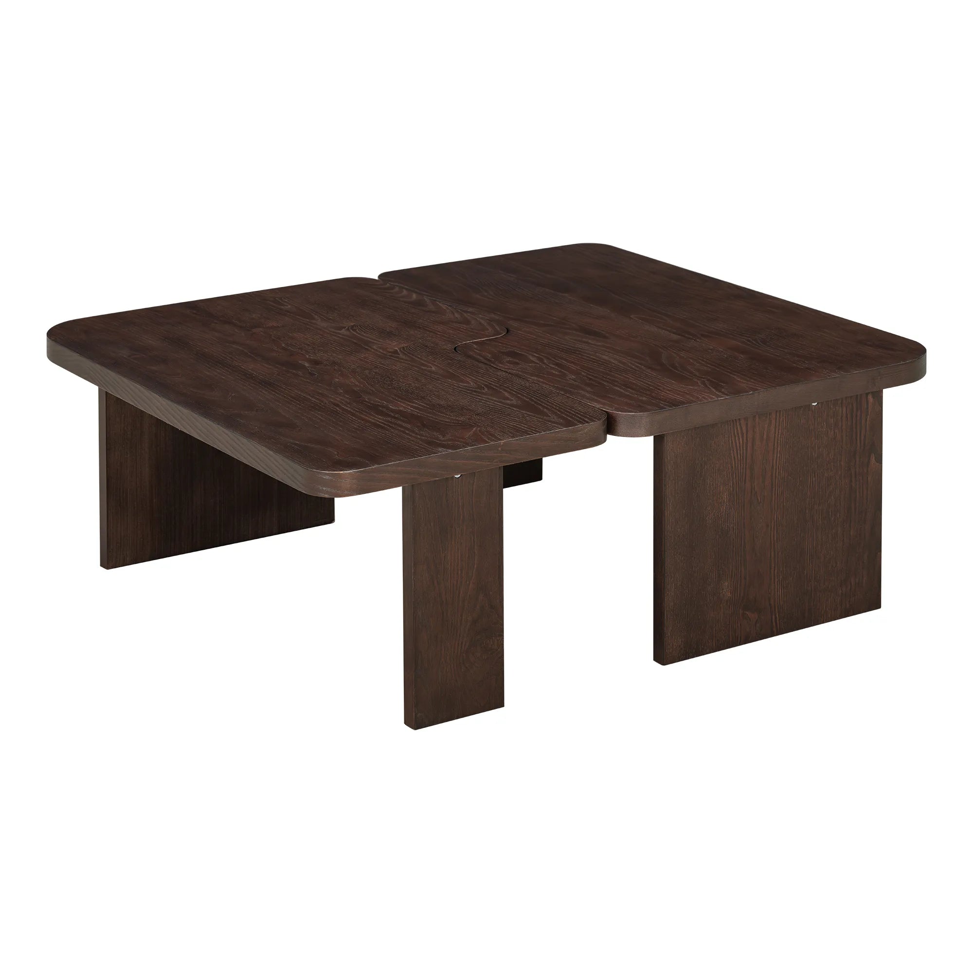 2 Pieces Modern Minimalist Rectangle Coffee Table Set
