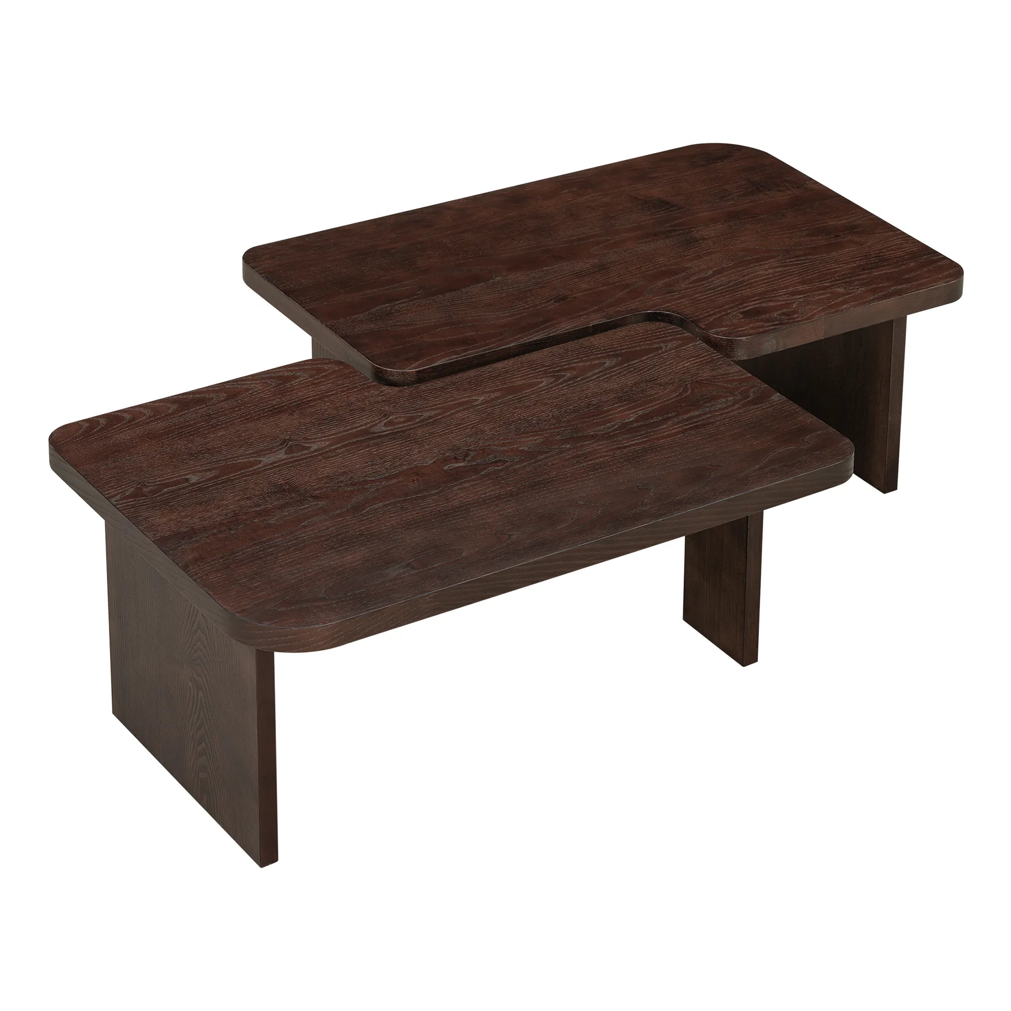 2 Pieces Modern Minimalist Rectangle Coffee Table Set
