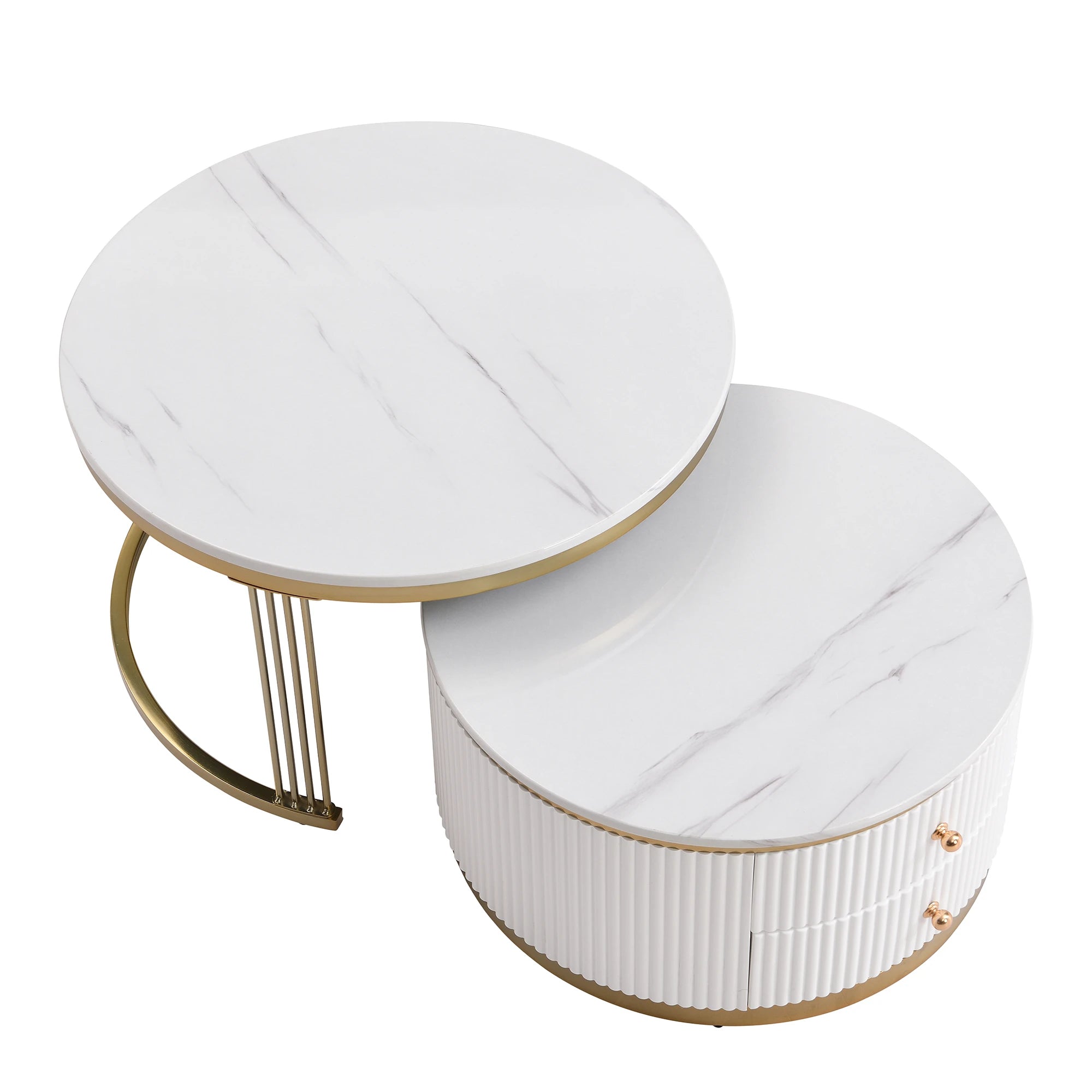 2 Pieces Modern Nesting Coffee Table Set