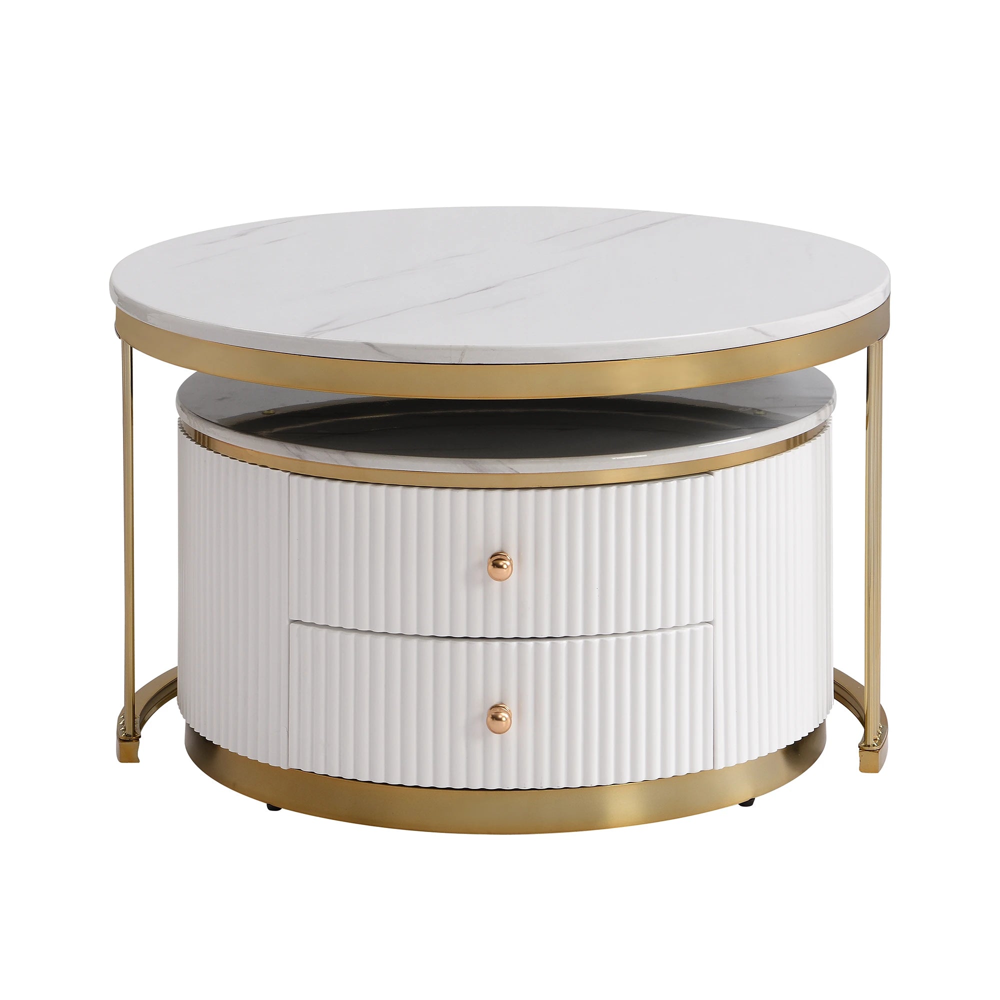 2 Pieces Modern Nesting Coffee Table Set