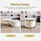 2 Pieces Modern Nesting Coffee Table Set