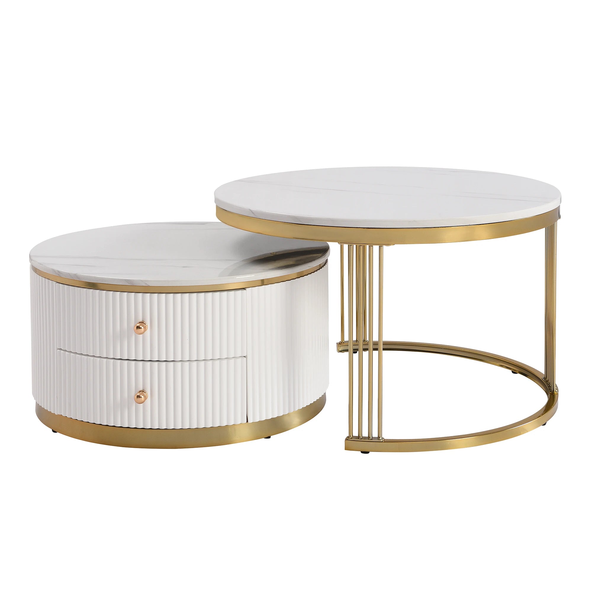 2 Pieces Modern Nesting Coffee Table Set