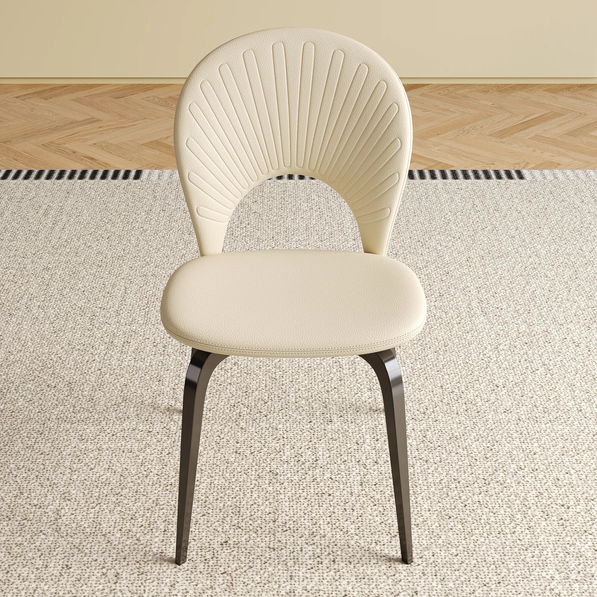 2 Pieces Modern PU Leather Dining Chair Set