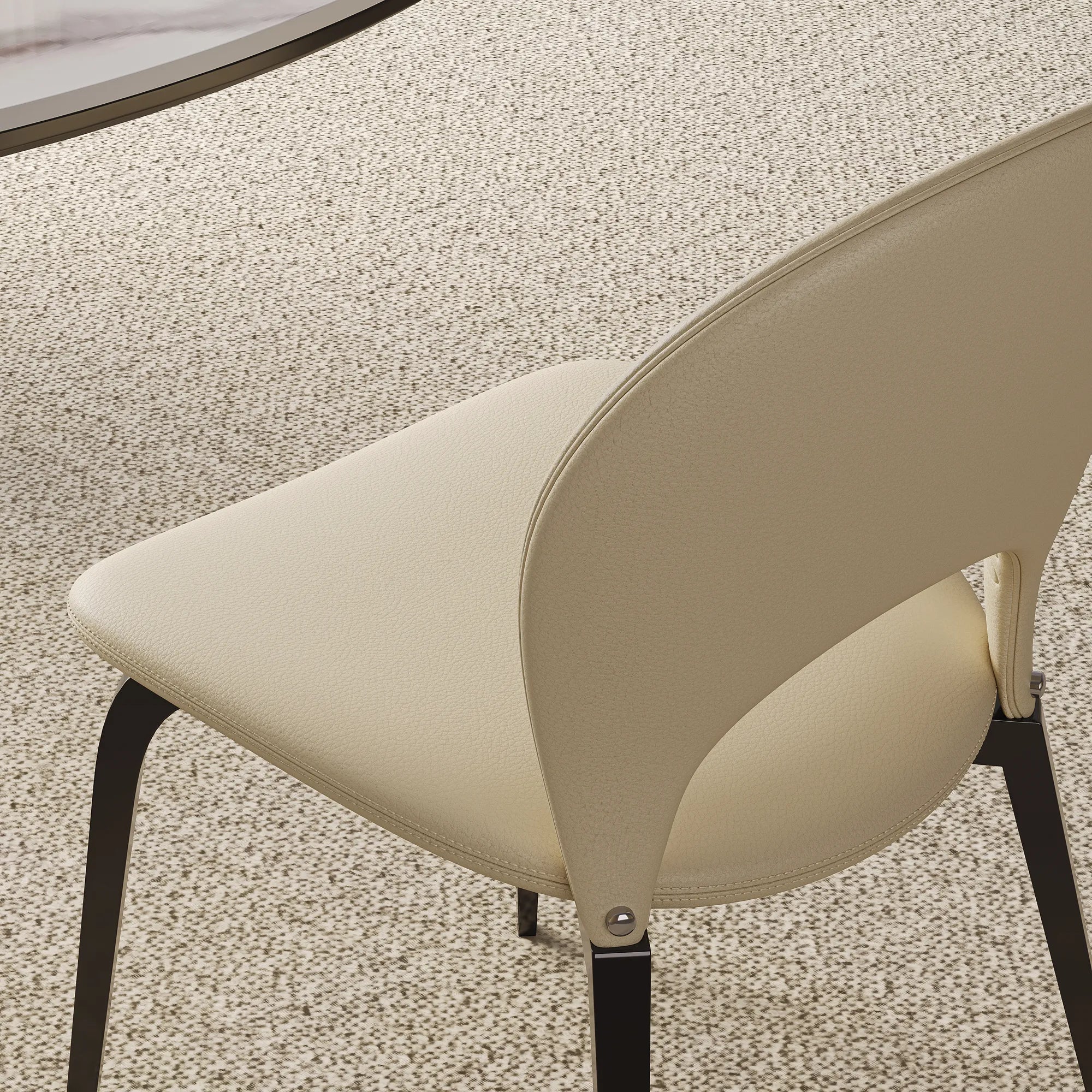 2 Pieces Modern PU Leather Dining Chair Set