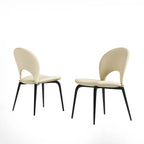 2 Pieces Modern PU Leather Dining Chair Set