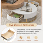 2-Piece Round Nesting Coffee Table Set with Lift-Top Storage