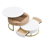 2-Piece Round Nesting Coffee Table Set with Lift-Top Storage